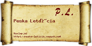 Peska Letícia névjegykártya